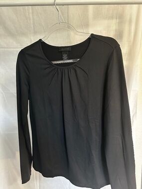 The Limited Stretch Black Long Sleeve Gathered Neck Blouse Top L